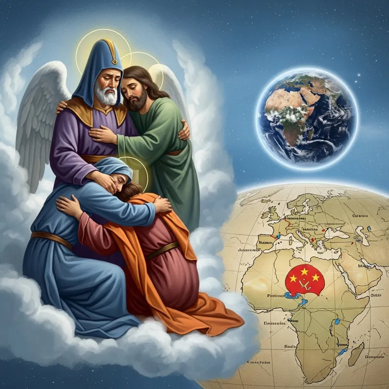 Tsar Nikolas II of Russia Meeting Jesus in Heaven Amidst Soviet Union