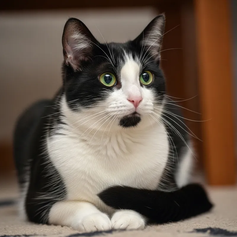 Beautiful Black and White Cat - Captivating Contrast