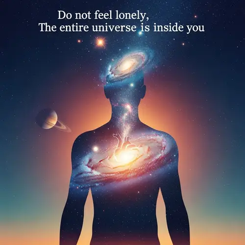 Inner Universe: Body Silhouette with Cosmos Visualization