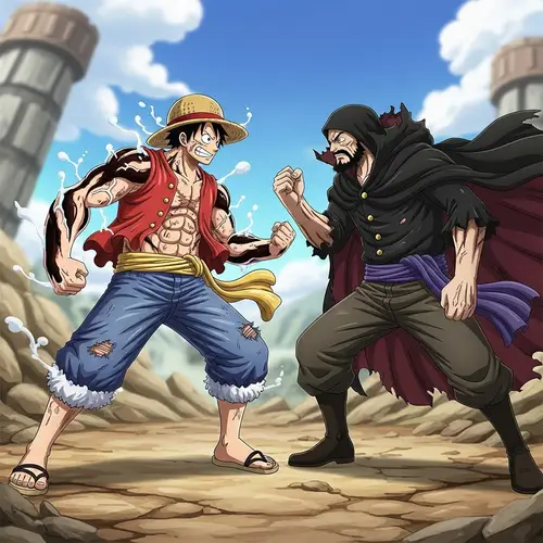 Gear 5 Luffy vs Blackbeard - Epic Battle in Chaotic Environment