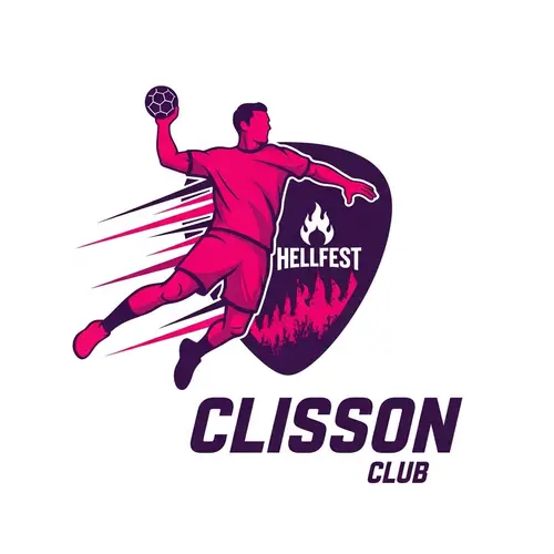Clisson Handball Club Logo with Hellfest Touch in Pink & Purple