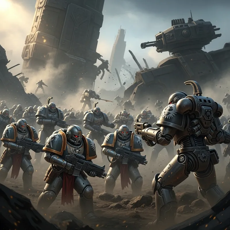 Epic Warhammer 40K Astra Militarum vs Iron Warriors Battle