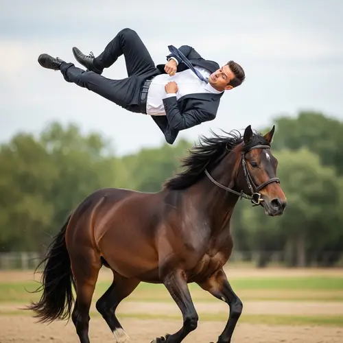 Hispanic Man Performing Horse Somersaults | Professional Rider