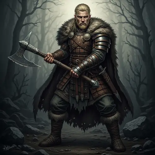 Full-Bodied Viking Barbarian with Greataxe | Grimdark Aesthetic