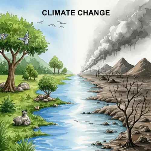 Climate Change Effects in Watercolor Art