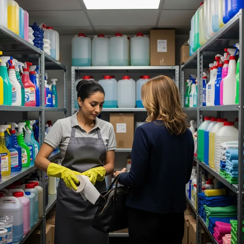 Meticulous Cleaning Lady Sneakily Places Roll of Toilet Paper in Woman's Purse