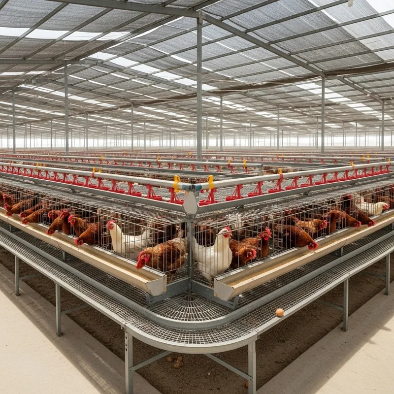 Innovative Poultry Farm with Egg Collection System
