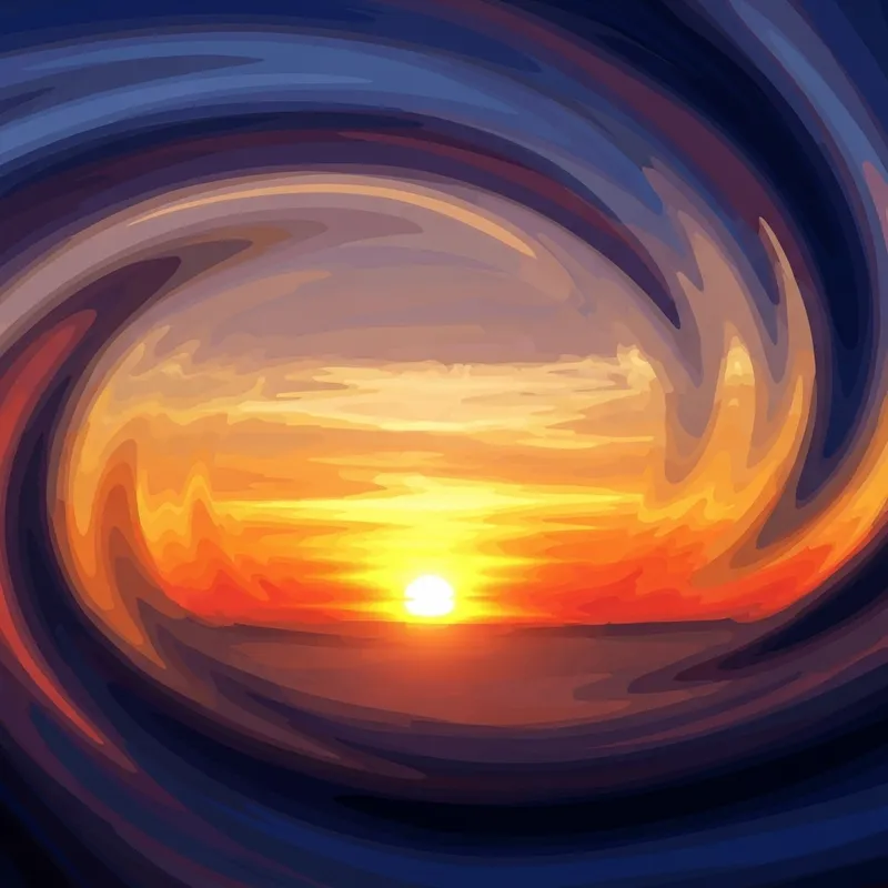 Abstract Idyllic Sunset Art | Warm Tones & Twilight Beauty