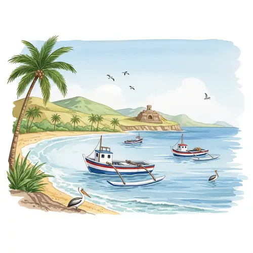 Watercolor Landscape of Peru's North Coast