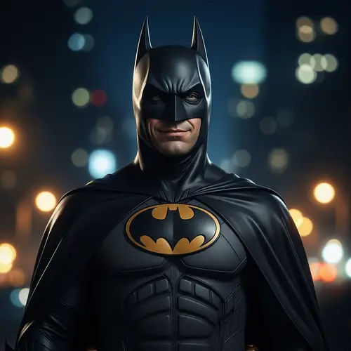 Gotham City's Dark Knight Hero Standing Proudly