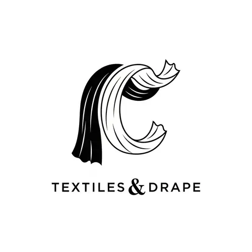 Modern Style Curtain & Textile Company Logo | Black & White Theme