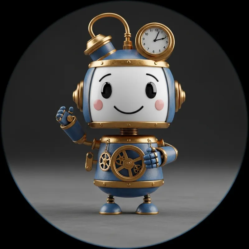 Charming Steampunk Mechanical Entity in Macro Detail