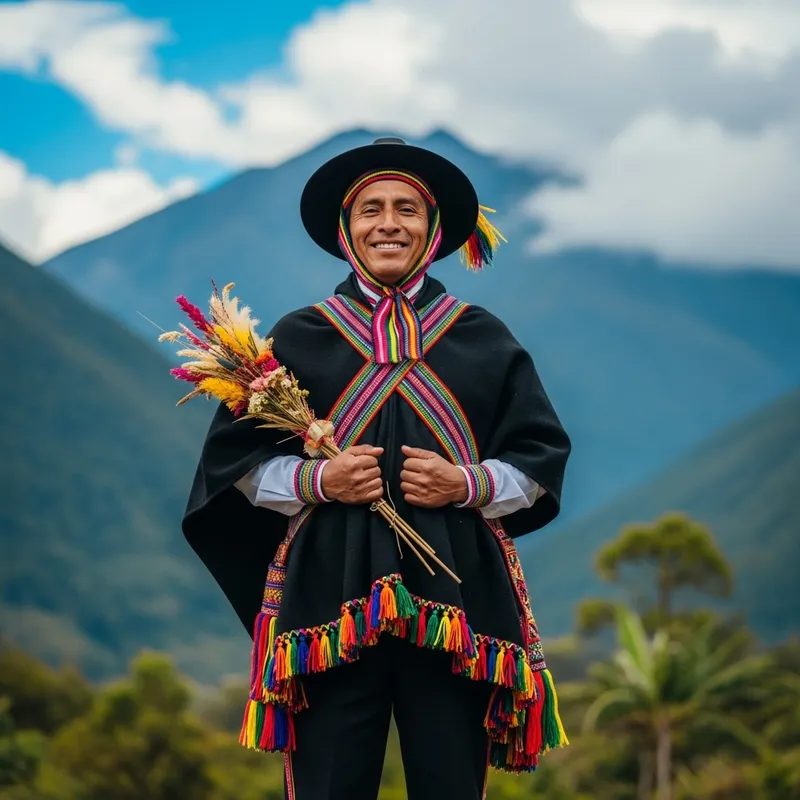 Ecuadorian Man in Traditional Clothing