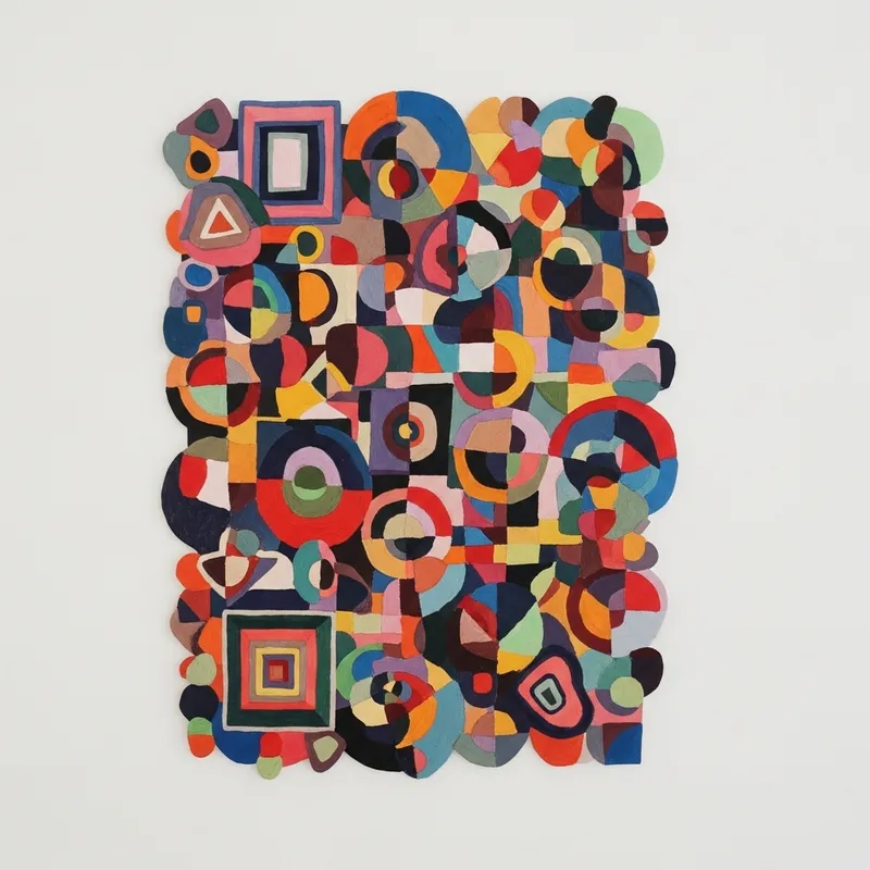 Colorful Abstract Art, Geometric Shapes - Vibrant Masterpiece