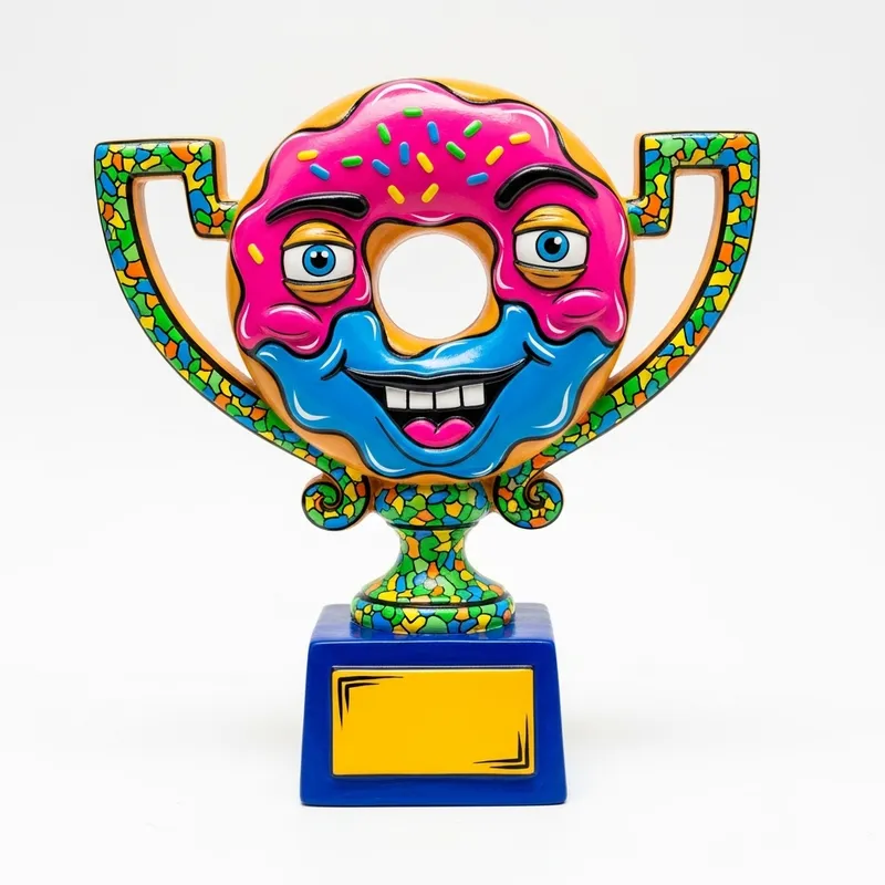 Whimsical Donut Trophy Inspired by Pop Art | Vibrant Colors & Bold Lines Whimsical Donut Trophy Inspired by Pop Art | Vibrant Colors & Bold Lines
