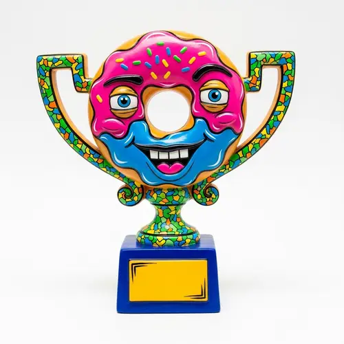 Whimsical Donut Trophy Inspired by Pop Art | Clay & Acrylics