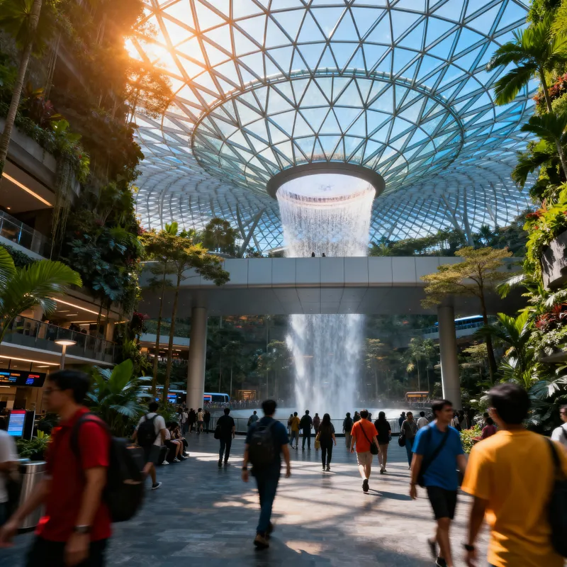 Explore Futuristic Changi Airport: Jewel Dome & Gardens