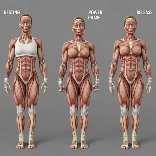 Female Muscle Anatomy During Rowing Exercise