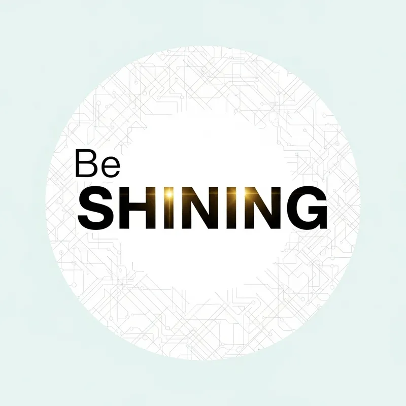 Be SHINING White Circle Graphic Design
