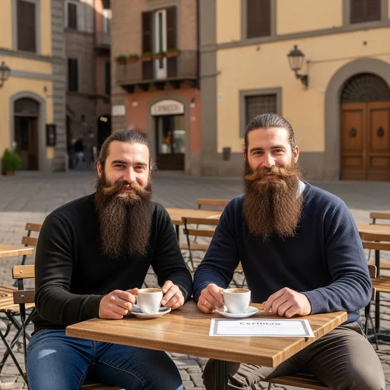 Italian Café Ambiance: Cozy Coffee Lovers in Historic Setting