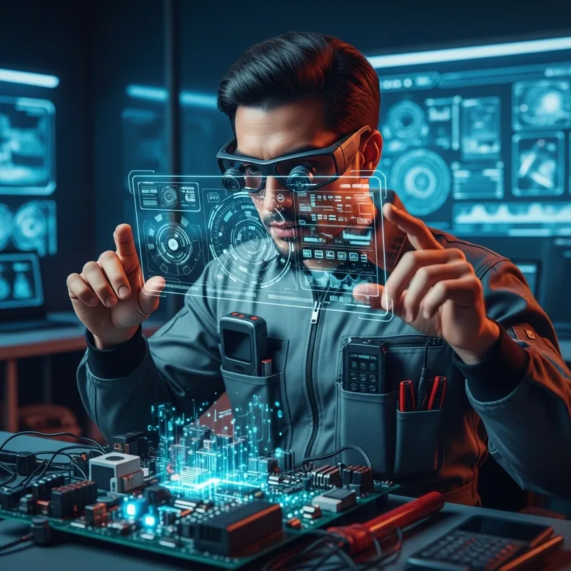 Electrical Engineer in Futuristic Setting Electrical Engineer in Futuristic Setting