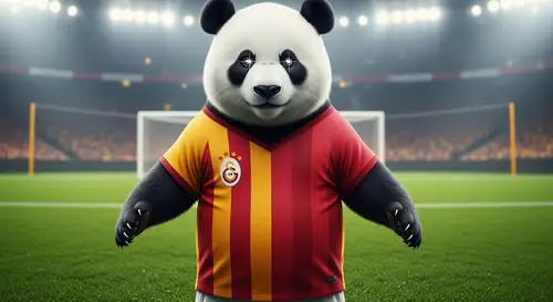 Passionate Panda in Galatasaray Jersey | Football Fanatic