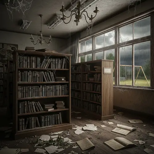 Eerie Abandoned School Library | Stark Desolation Inside