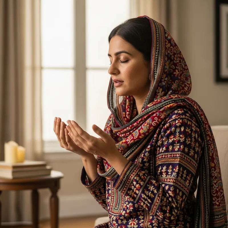 Muslim Woman Making Dua | Spiritual Act of Prayer