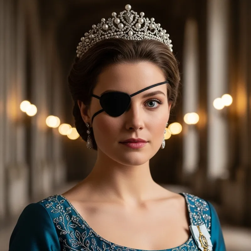 Scandinavian Royal Princess with Elegant Eyepatch Scandinavian Royal Princess with Elegant Eyepatch