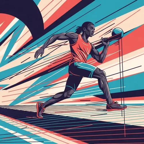 Dynamic Athlete Movement in Abstract Art