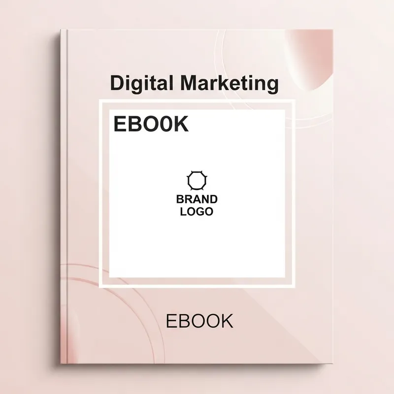 Sophisticated Digital Marketing eBook Design with White Square & Soft Pink Touches