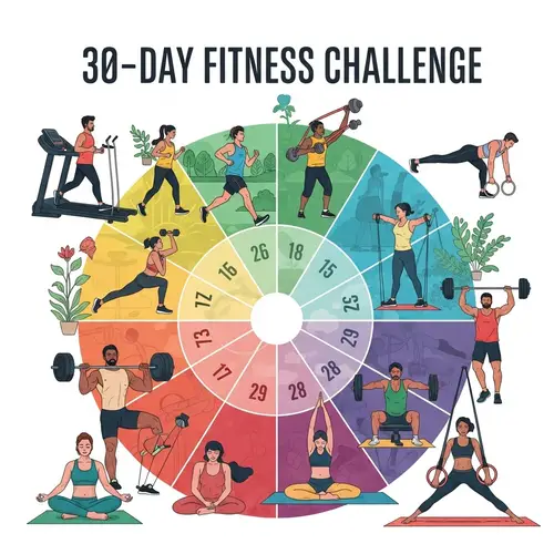 30-Day Fitness Challenge: Cardio, Strength Training, Yoga & More