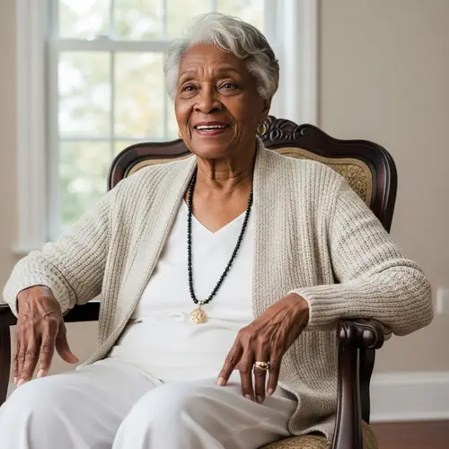 Vibrant 80-Year-Old Black Woman Exuding Vitality and Grace