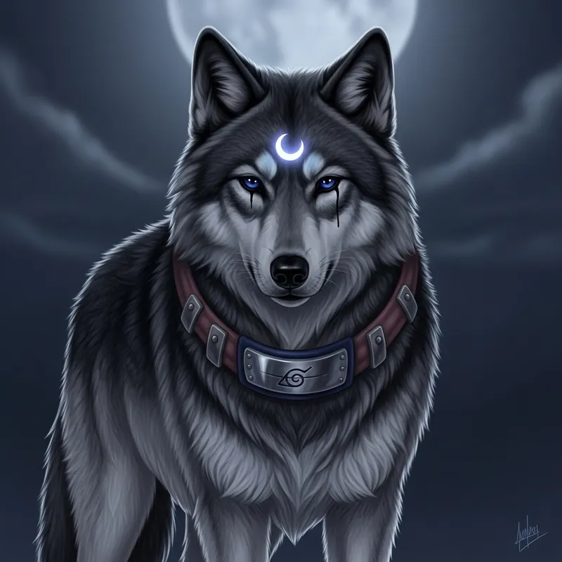 Sasuke Uchiha Inspired Wolf - Majestic and Mysterious