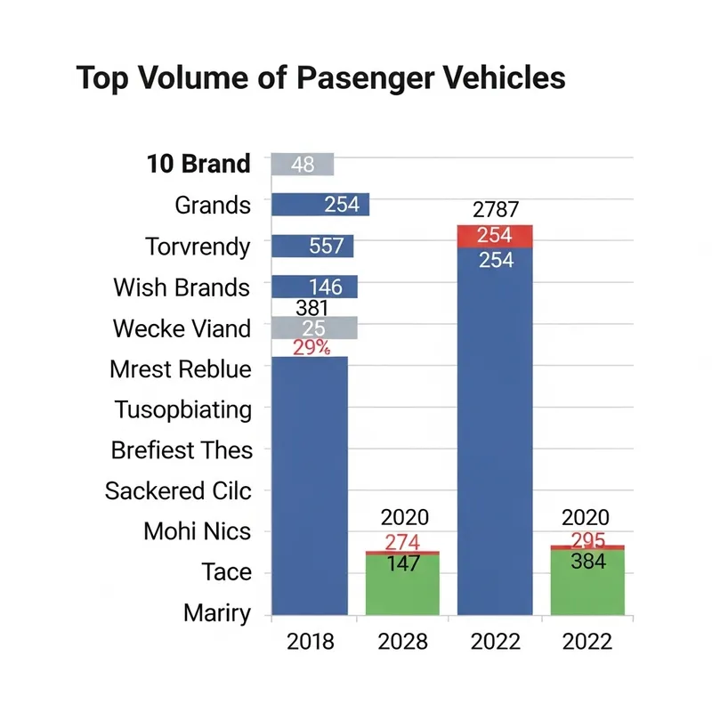 Comparison of Passenger Vehicle Sales: Top 10 Brands 2018 vs 2022