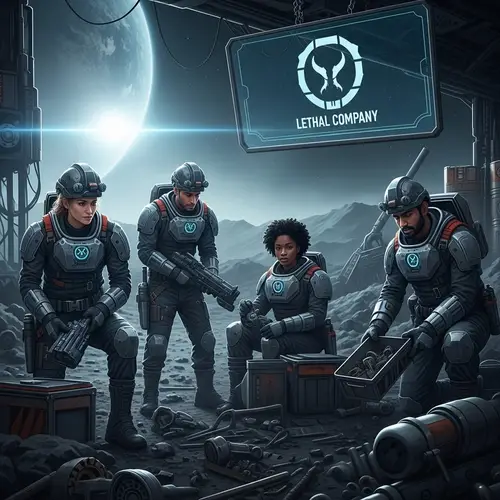 Futuristic Industrialized Moon Scrap Collectors - Lethal Company