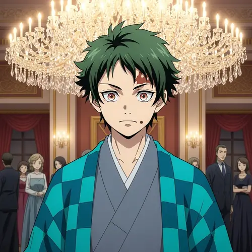 Sabito: Demon Slayer Character in Vibrant Green with Peach Eyes