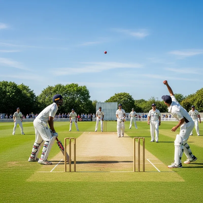 Exciting Cricket Match Scene with Diverse Players
