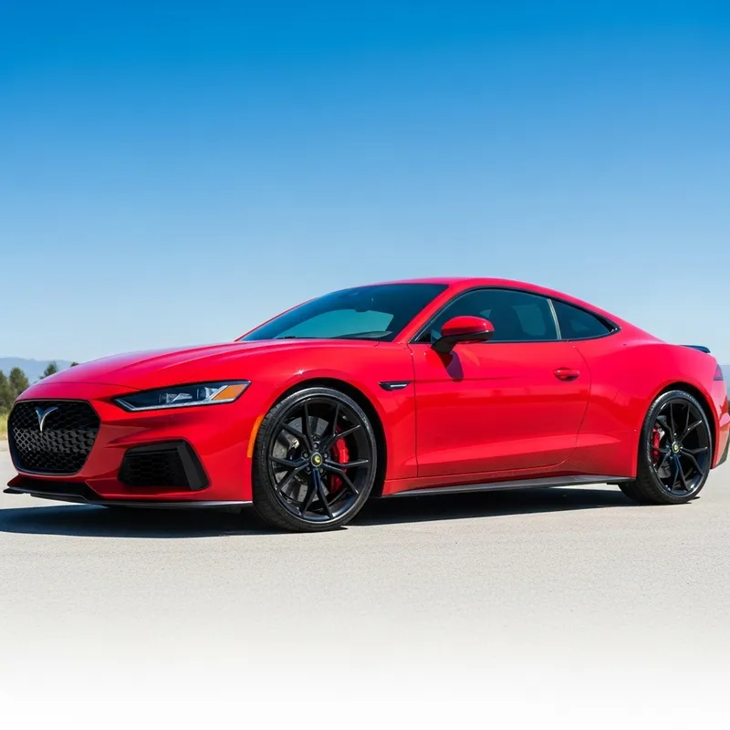 Modern Sports Car in Electrifying Red | Sleek Design Details