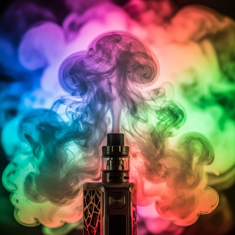 Vibrant Vape Smoke: Spectacular Light Display