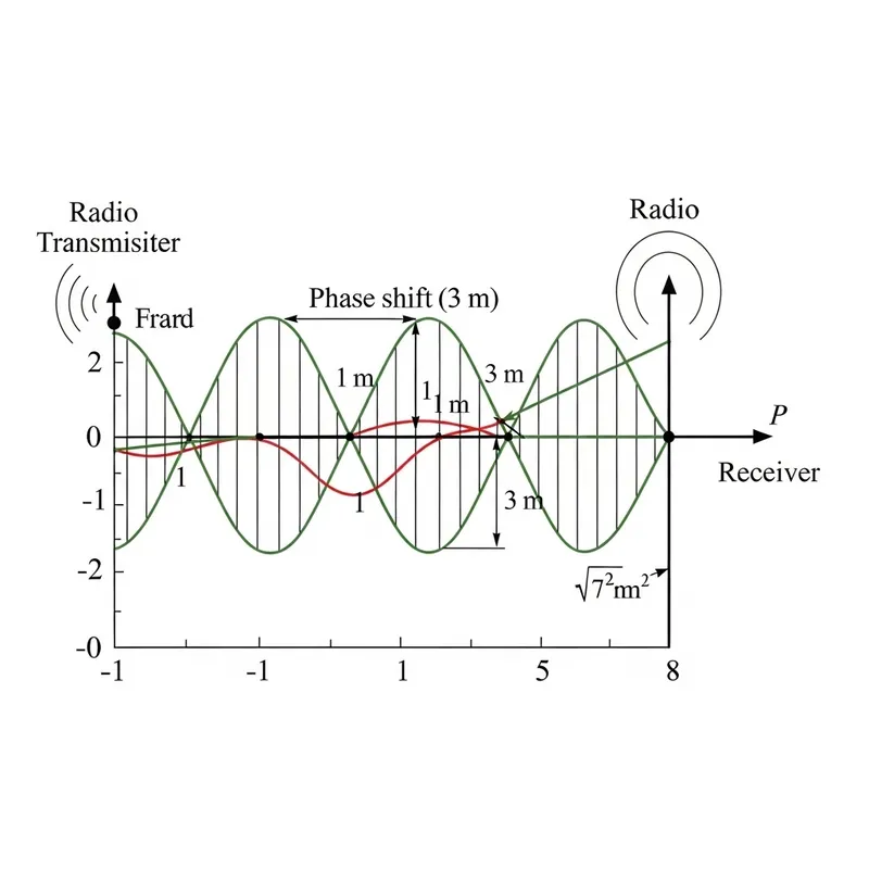 2D Mathematical Graph: Radio Transmission with Sine Wave 2D Mathematical Graph: Radio Transmission with Sine Wave