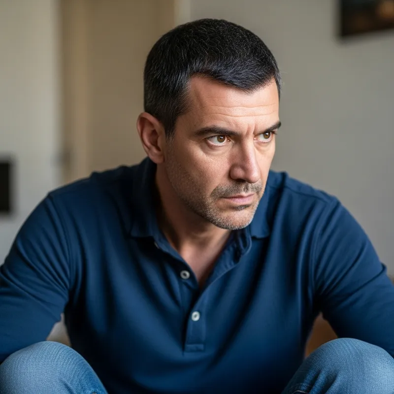 Middle-Aged Man with Determined Expression - Kamran Shooshani