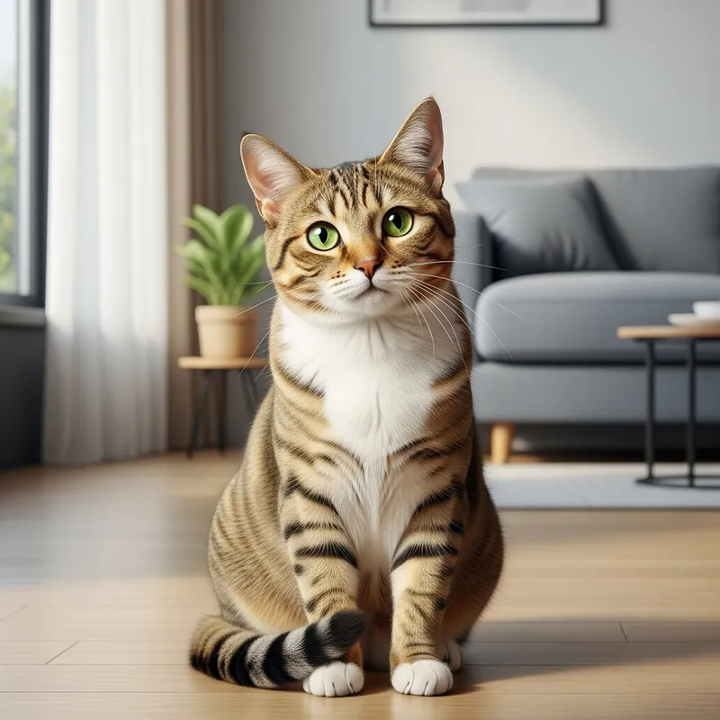 Adorable Cat in Modern Home Setting Adorable Cat in Modern Home Setting