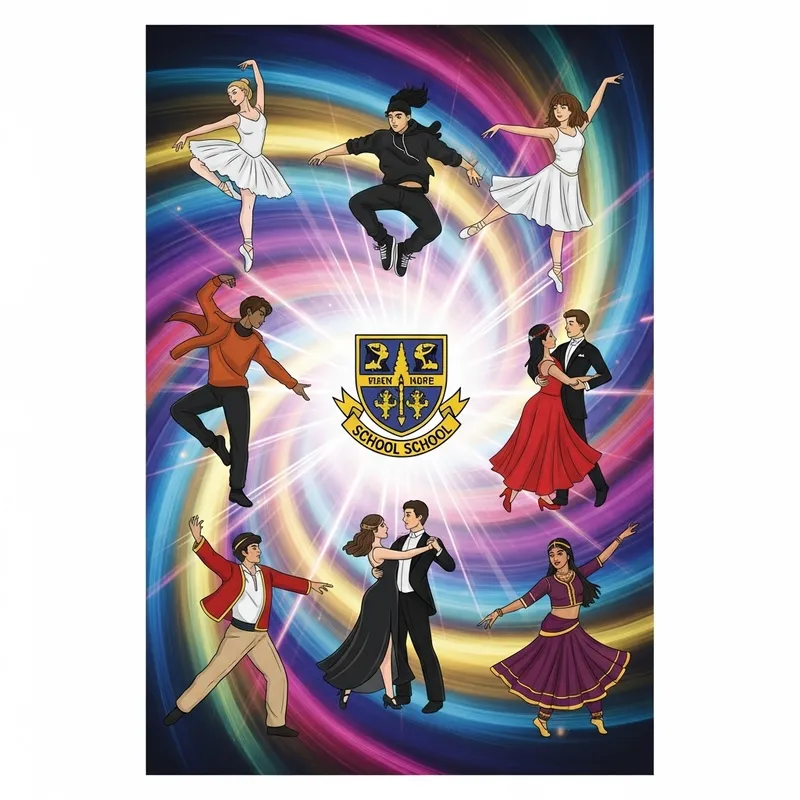 School Dances Notebook Cover | Vibrant Dance Themes with Multicultural Representation School Dances Notebook Cover | Vibrant Dance Themes with Multicultural Representation