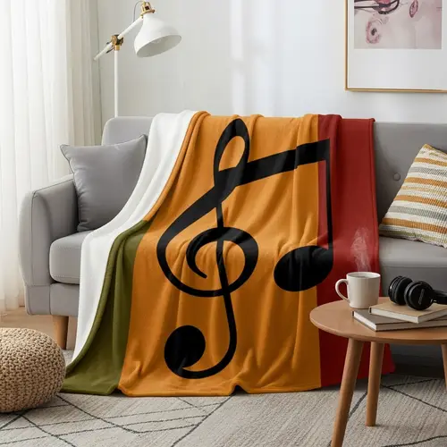 Warm Music Note Blanket for Cozy Sofas | Home Decor