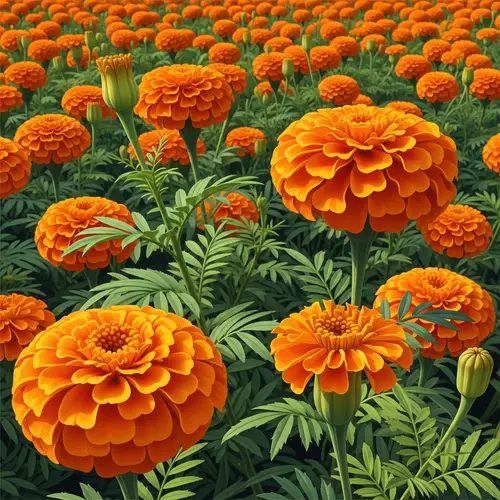 Vibrant Orange Marigolds: Beauty in Bloom