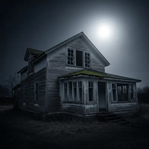 Desolate House Under Moonlit Sky | Abandoned Mansion