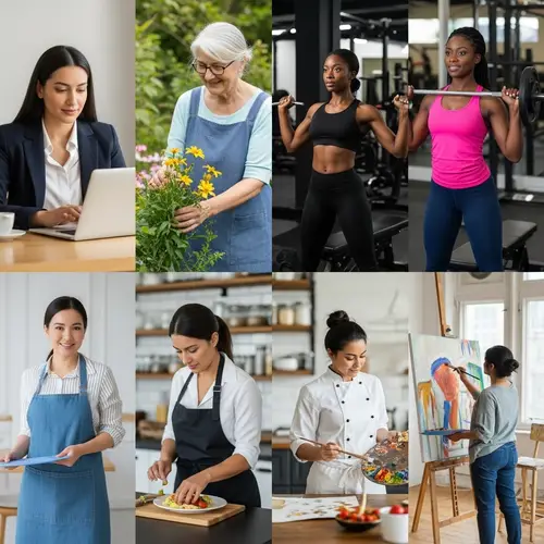 Diverse Women Embracing Life: Daily Moments Collage