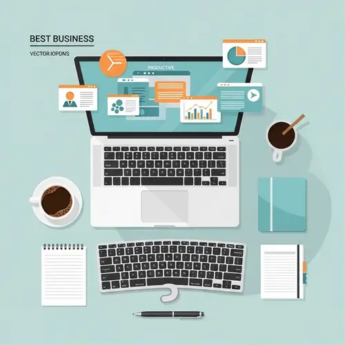 Modern Business Tools Vector Art | Productive Workspace Design