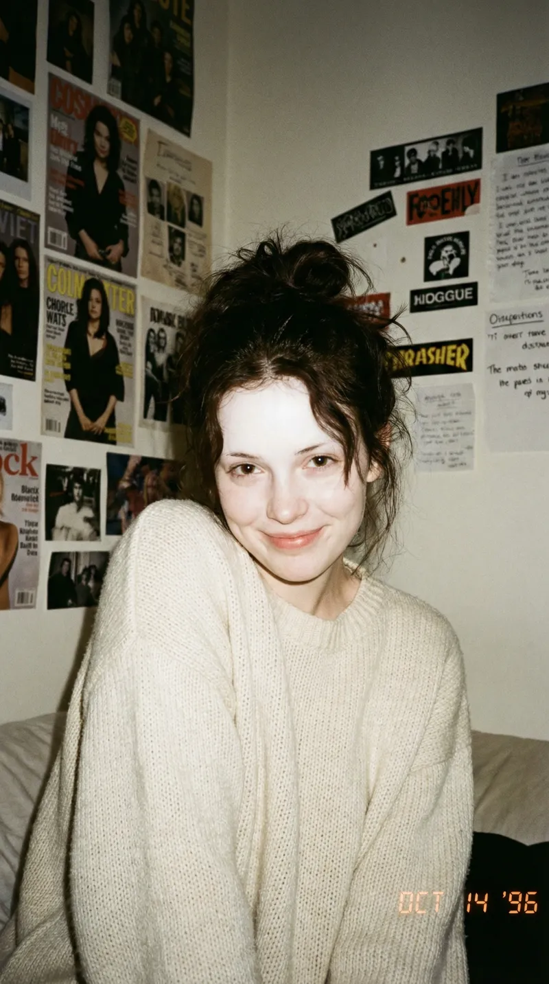 1990s Inspired Portrait of a Young Woman